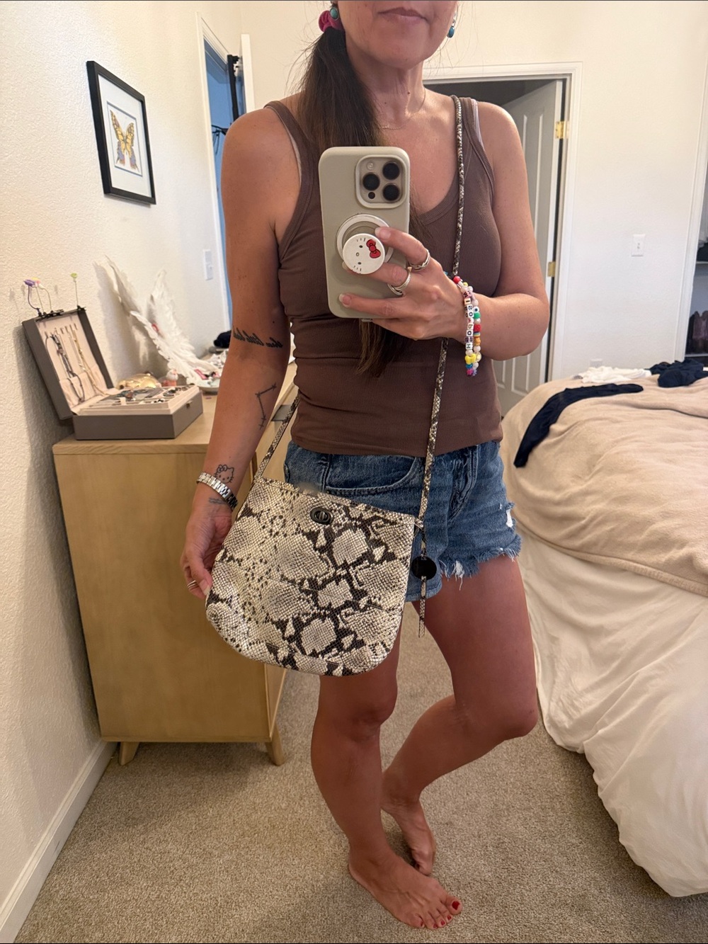 MARGO leather Snake-Print Crossbody bag